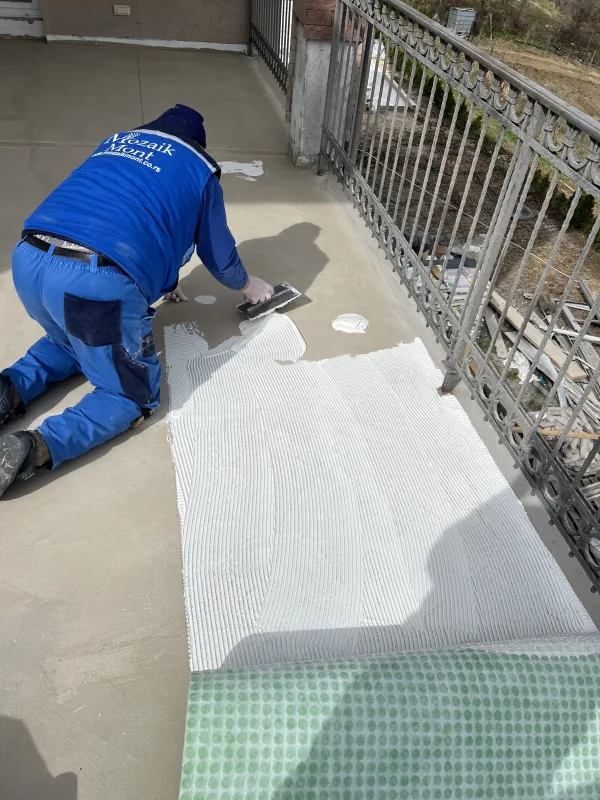 Private pool Zaklopaca – preparing the terrace surface